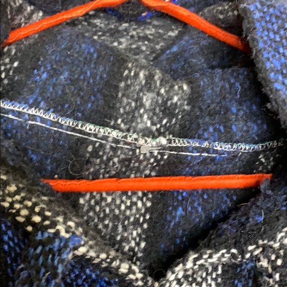 Baja | Blue Mexican Authentic Drug Rug Hoodie Imported Drug Rug Kangaroo Pocket - Picture 7 of 10